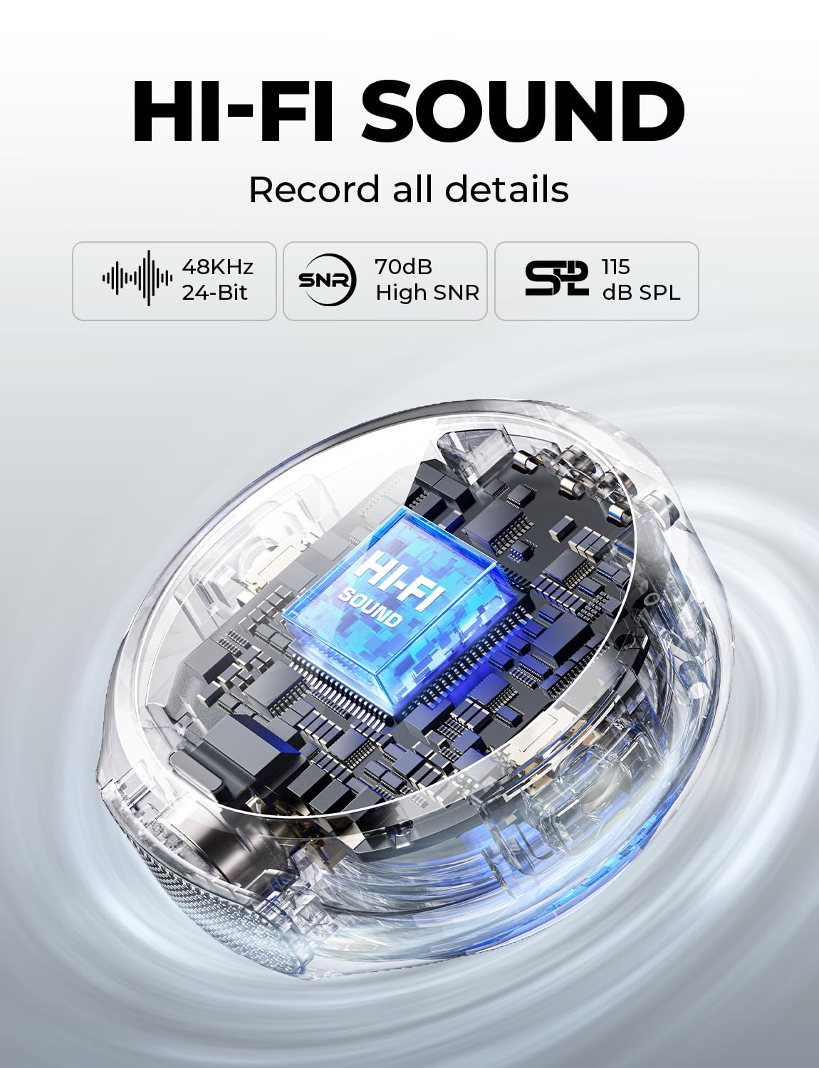 Hollyland Lark M2 Wireless Microphone for iPhone15/16 & Androids, Mini Microphone, 1000ft Range, Hi-Fi Audio, Noise Cancelling, 30h Use, Video Recording