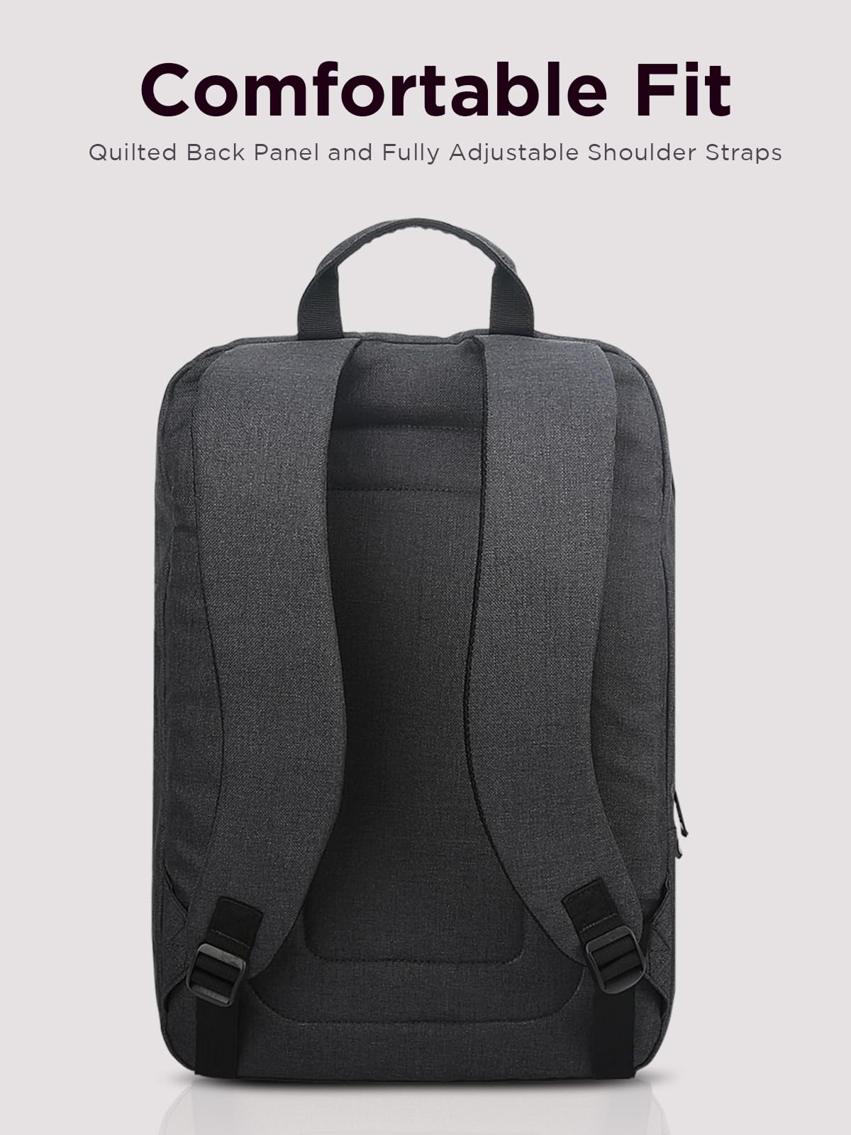 Lenovo 15.6" Casual Backpack B210, Durable and Water- Repellent Fabric, School & Office Use, Padded Laptop Compartment, Adjustable Shoulder Straps,1 Year Warranty, Black