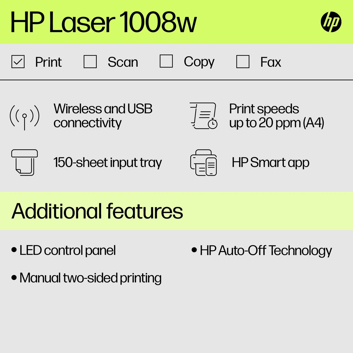 HP Laser 1008W Monochrome Laser Printers