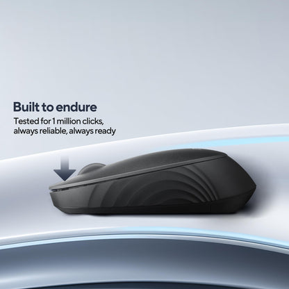 ASUS MW105 Multi-Device Wireless Bluetooth Silent Mouse, Adjustable DPI, Ambidextrous Shape, Connects Upto 3 Devices, Optical Tracking, Compatible with PC/Laptop- (Black) 48 Grams, 3 Year Warranty