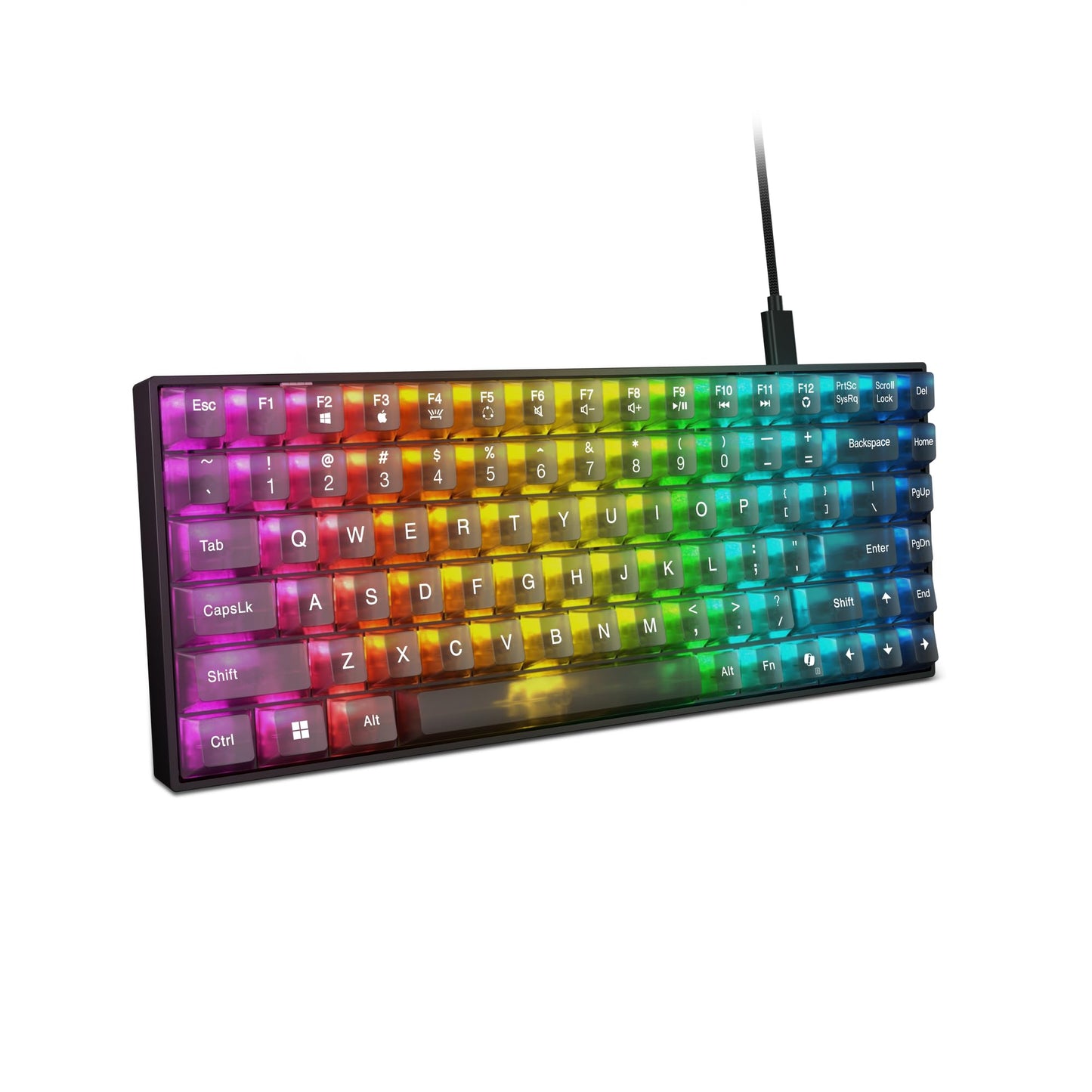 Lenovo Legion K510 Mini Pro Gaming Keyboard, 16.8 Million Colors RGB Per Key, Programmable |100% Anti Ghosting Mechanical switches |Customizable| USB 2.0 Interface |3 Yr Warranty | Black + Traslusent