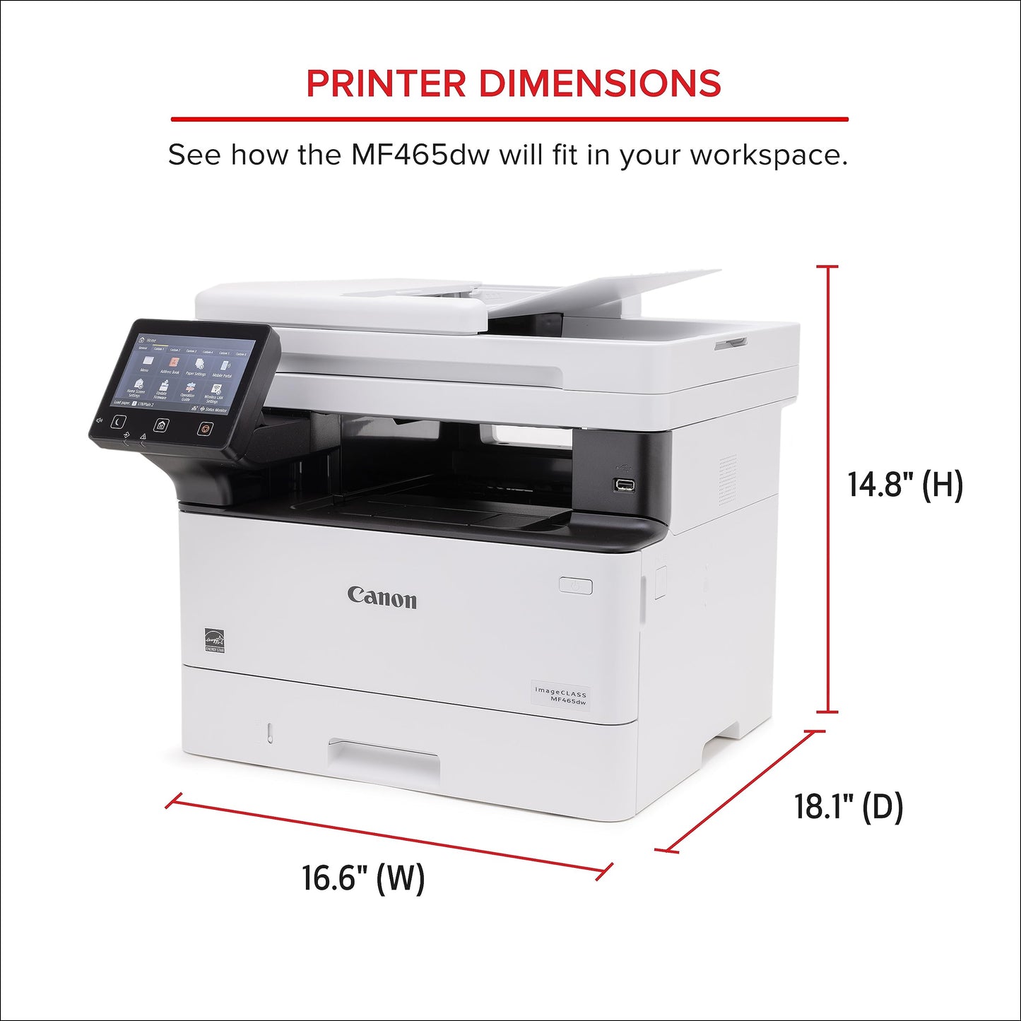 Canon imageCLASS MF465dw - Monochrome, Duplex Wireless Laser Printer