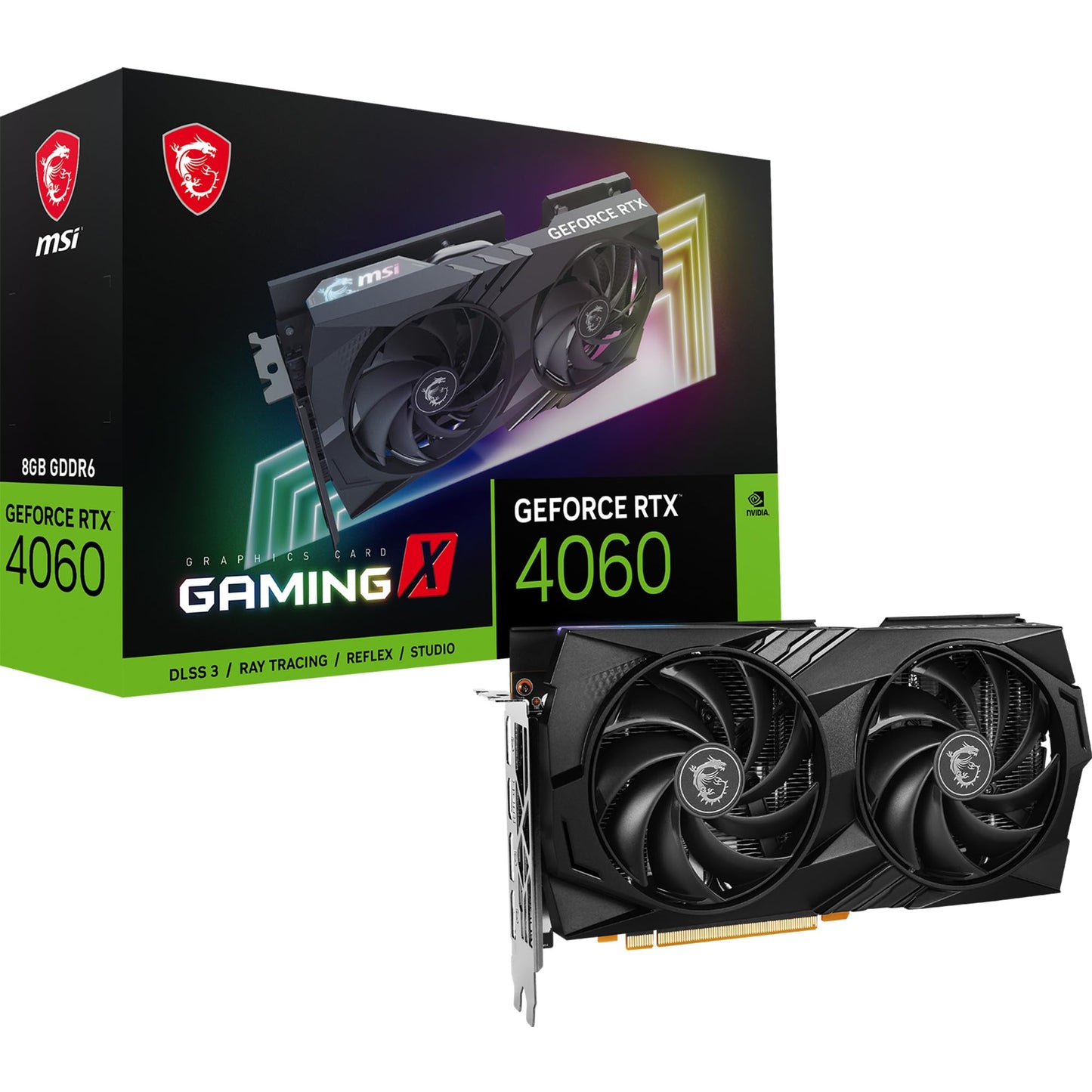 MSI Geforce RTX 4060 Ventus 2X Black 8G Oc 8Gb Gddr6 128-Bit Gaming Graphic Card, pci_e