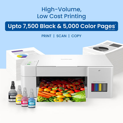 Brother Ink Tank DCP-T426W Multifunction (Print Scan Copy) Color Printer Best for Home, 150 Sheet Paper Tray, WiFi, Print Up to 7.5 K Pages in Black and 5 K in Color Each for (CMY), Free Installation