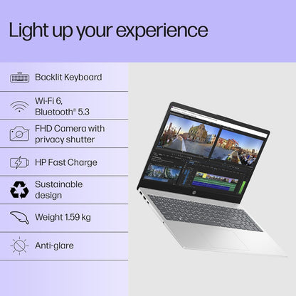 HP 15, Intel Core i3-1315U-13th Gen Laptop (8GB DDR4 Ram,512GB SSD) Anti-Glare, Micro-Edge,15.6'' FHD, Win11