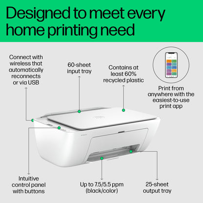 HP Deskjet 2820 WiFi Colour Printer - Print/Scan/Copy Ideal for Home
