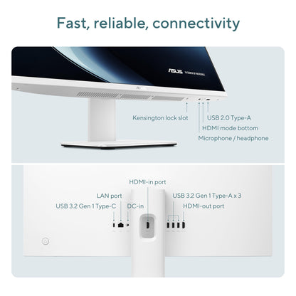 ASUS AiO V470,13th Gen Intel Core i3-1315U, 27" FHD,100Hz,All-in-One PC(8GB RAM/512GB SSD/Windows 11/Office 24/Retractable Camera/Wireless Keyboard & Mouse/M365 Basic (1Year)*) V470VAB-KWPE001WS