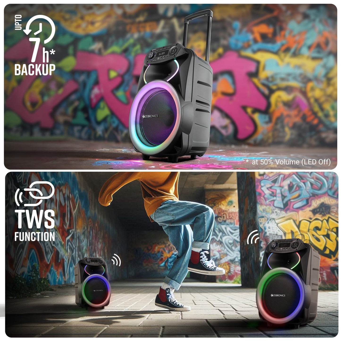 ZEBRONICS GINOX Party Trolley DJ Speaker