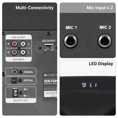 ZEBRONICS VOX PRO 2.0 DJ Party Bluetooth Speaker
