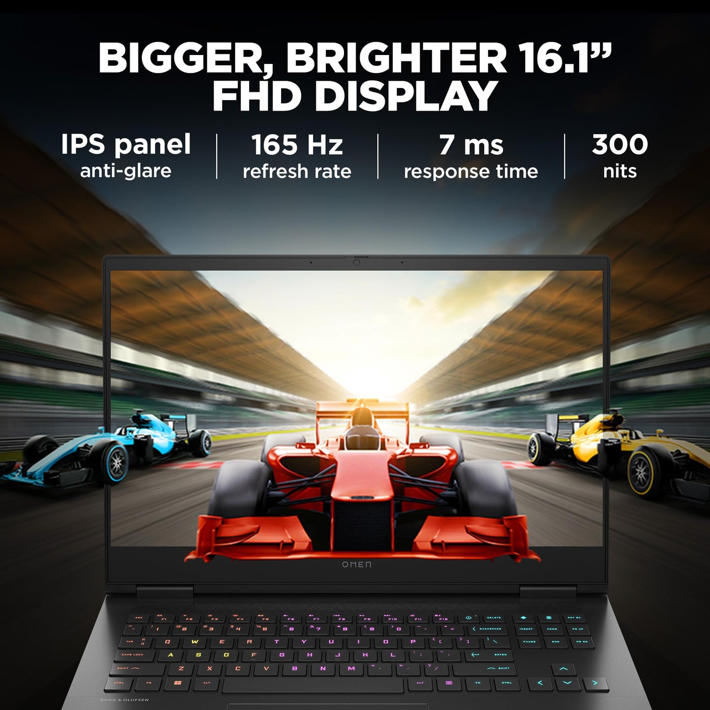 HP Smartchoice Omen, AMD Ryzen 9 7940HS, 8GB RTX 4070 AI-Powered Gaming Laptop (16GB DDR5, 1TB SSD) 165Hz, IPS, 300 nits, 16.1/40.9cm, FHD, Black, 2.38kg, RGB Backlit KB, B&O, xf0100AX