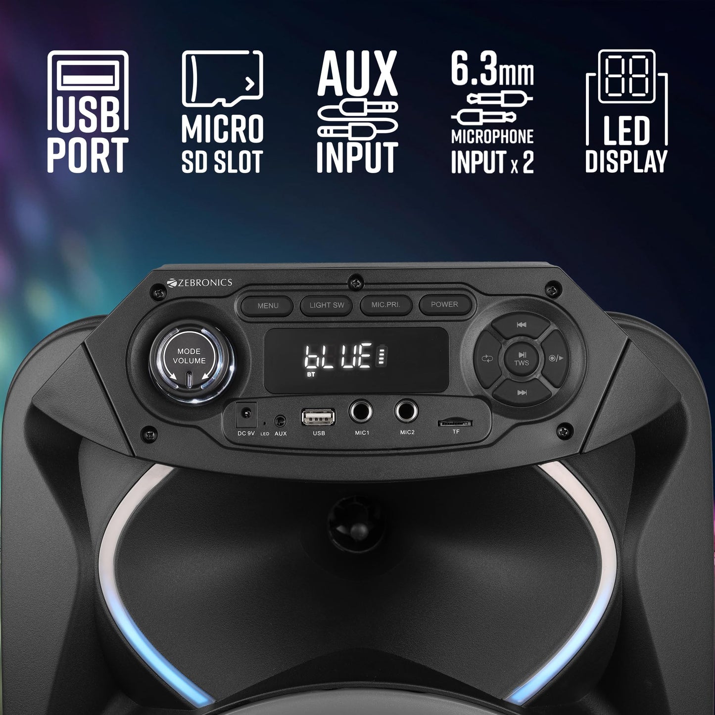 ZEBRONICS GINOX Party Trolley DJ Speaker