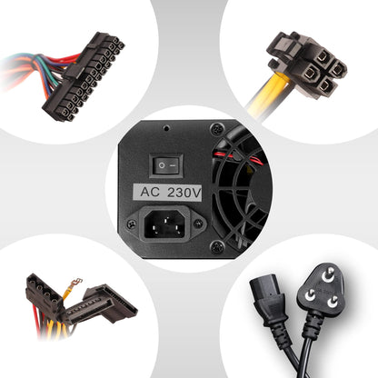 ZEBRONICS ZS500 500W Non Modular Power Supply with Silent 120mm RGB Fan, SATA x 3, 12V 28A (Max.), Over Voltage/Short Circuit Protection