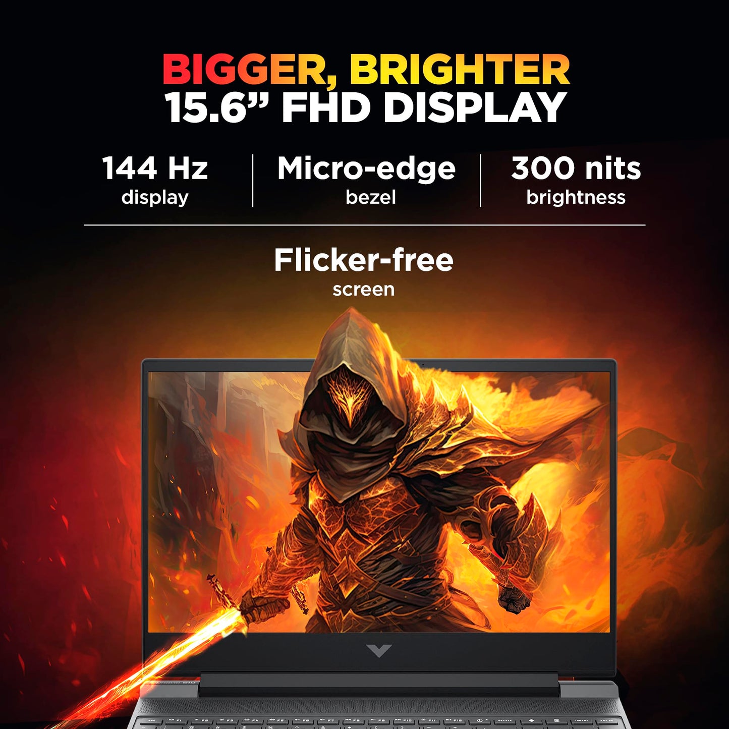 HP Victus, 13th Gen Intel Core i5-13420H, 6GB RTX 3050,16GB DDR4 Upgrade (Upto 32GB) 512GB SSD, FHD,144Hz,300 nits,IPS, 15.6''/39.6cm, Win11, M365* Office24, Mica Silver,2.3kg, fa2700TX, Gaming Laptop