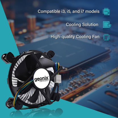 Geonix LGA 1200 CPU FAN I Black I Low Power Cosumption I Optimal Cooling Performance I 1 Year Warranty