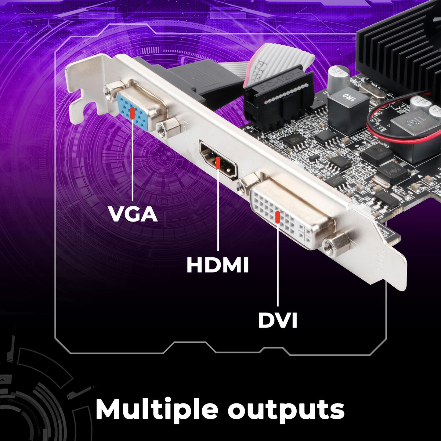 ZEBRONICS Gt610 2Gd3 with Pcie 2.0,Multiconnectivity Hdmi Dvi Vga,High Efficiency,Heatsink with Fan.,pci_e,ddr3_sdram,2 GB