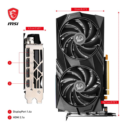 MSI Geforce RTX 4060 Ventus 2X Black 8G Oc 8Gb Gddr6 128-Bit Gaming Graphic Card, pci_e