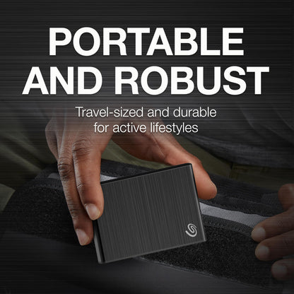 Seagate One Touch 1TB External SSD up to 1030 Mb/s, for Windows, Mac, Android App, 3yr Data Recovery Services, Portable Solid State Drive Black, 6 Month Mylio Create and Dropbox Plan (STKG1000400)