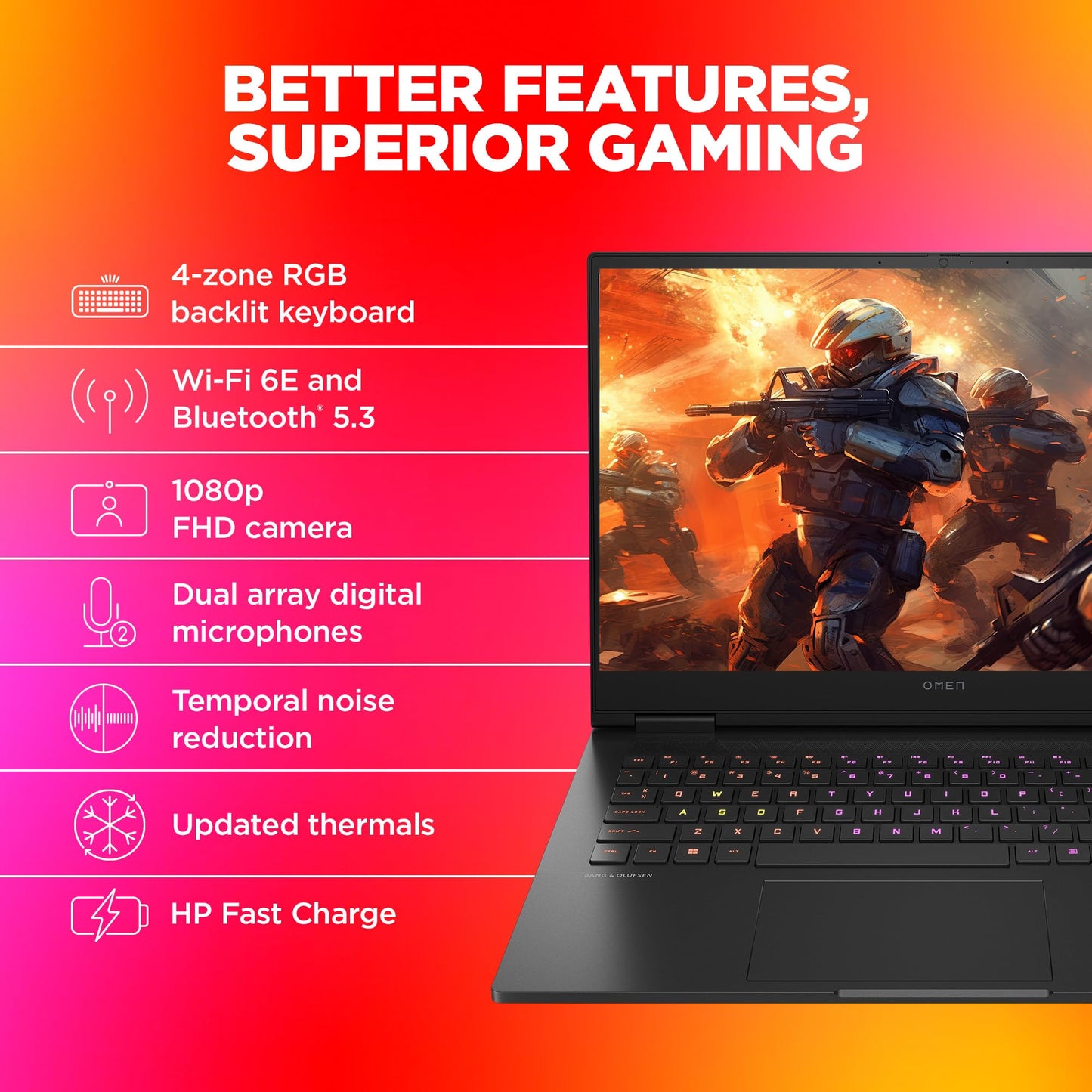 HP Smartchoice Omen, AMD Ryzen 9 7940HS, 8GB RTX 4070 AI-Powered Gaming Laptop (16GB DDR5, 1TB SSD) 165Hz, IPS, 300 nits, 16.1/40.9cm, FHD, Black, 2.38kg, RGB Backlit KB, B&O, xf0100AX