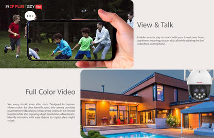 CP PLUS 4MP Dual Lense 4G SIM Supported Full Color PT Outdoor Camera | 10x Zoom Using Dual Lens | 360° View | Supports 2 Way Talk | SD Card (Upto 256 GB) | Motion Detection | EZ-S42G-D
