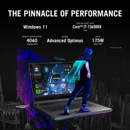 ASUS [Smartchoice] ROG Strix G16, 16"(40.64cm) FHD+ 165Hz, 13th Gen Core i7-13650HX,Gaming Laptop(16GB RAM/1TB SSD/NVIDIA GeForce RTX 4060 /Windows 11/Office 21/Eclipse Gray/2.50 Kg), G614JV-N3474WS