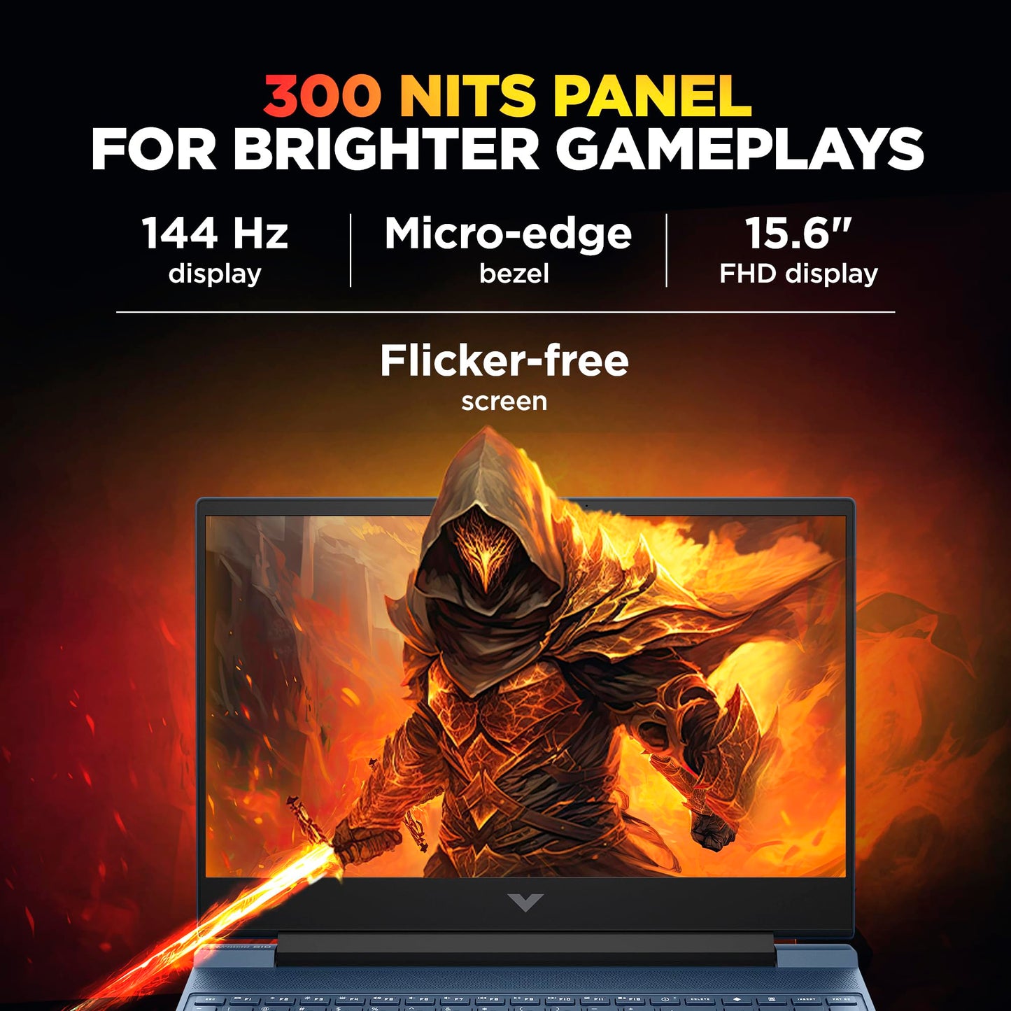 HP Victus, AMD Ryzen 9-8945HS, 8GB NVIDIA GeForce RTX 4060 AI Gaming Laptop (16GB RAM, 1TB SSD), 144Hz, IPS, 15.6"/39.6cm, FHD, Win 11, MS Office 2024, Blue, 2.29Kg, Backlit KB, fb3025AX