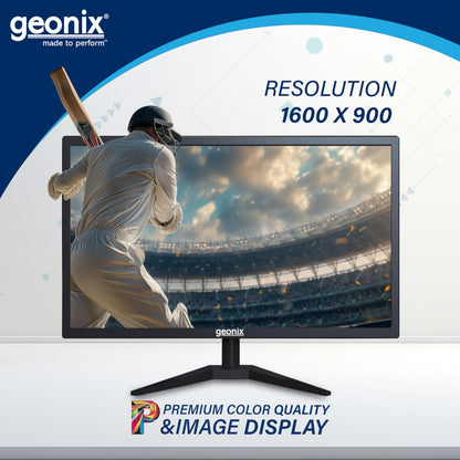 GEONIX PC Monitor (49.53 cm/19.5 Inch) | Display Output-VGA & HDMI | LED Display | Resolution 1600 x 900 | Power Consumption 21W(Max) | 3 Years Warranty