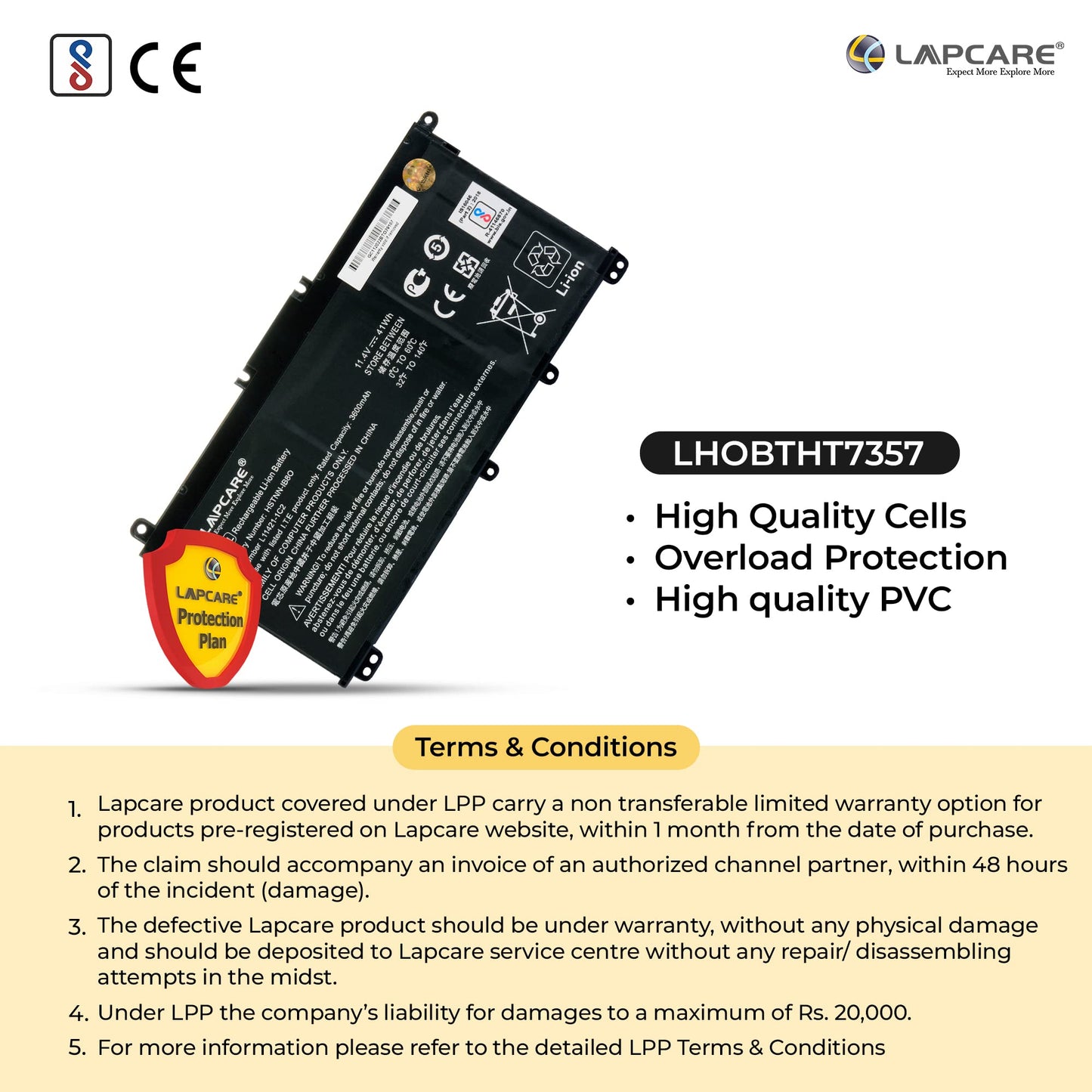 Lapcare Laptop Battery for HP Pavilion 240 G7, 245 G7, 250 G7, 255 G7, 340 G5, 348 G5 Series Laptop Battery