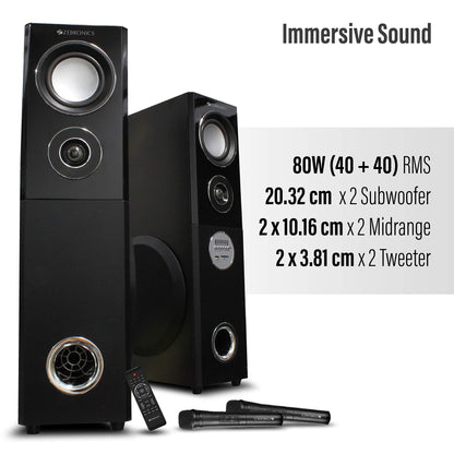 ZEBRONICS BT8500-RUCF 2.0 USB Multimedia Tower Speaker