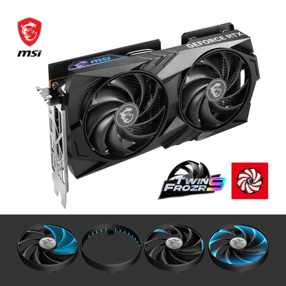 MSI Geforce RTX 4060 Ventus 2X Black 8G Oc 8Gb Gddr6 128-Bit Gaming Graphic Card, pci_e