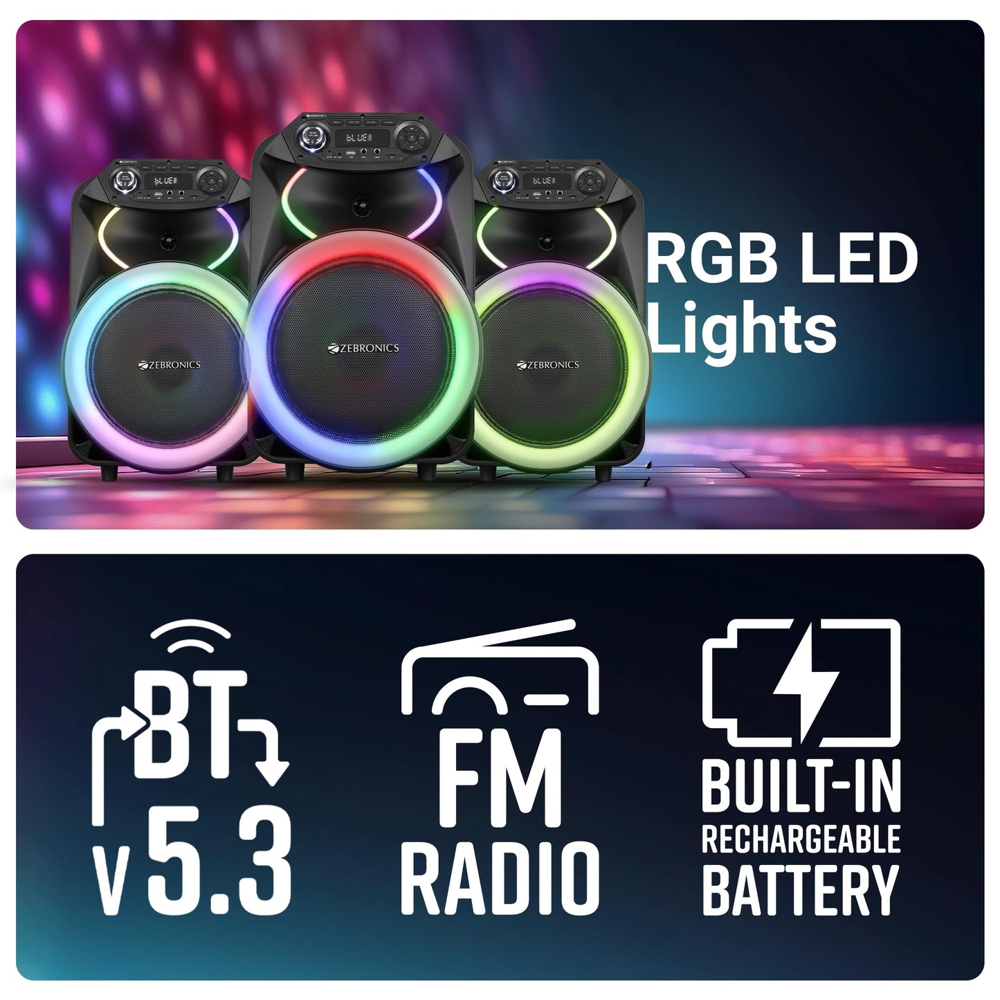 ZEBRONICS GINOX Party Trolley DJ Speaker