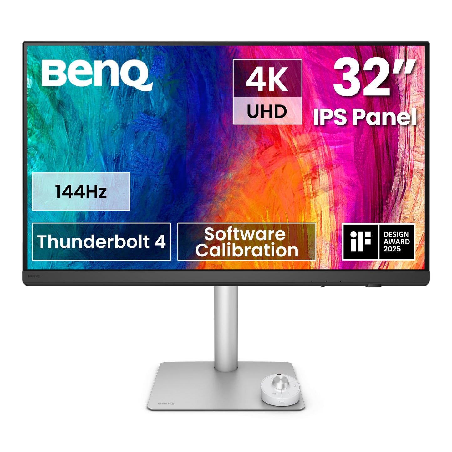 BenQ PD3226G 32” 4K UHD (3840x2160) 144Hz Monitor for Designers, IPS, 95% P3, 100% sRGB, 90W Thunderbolt 4, Software Calibration, KVM, Daisy Chain, Reflection-Free Nano Matte Panel, Height Adjustable