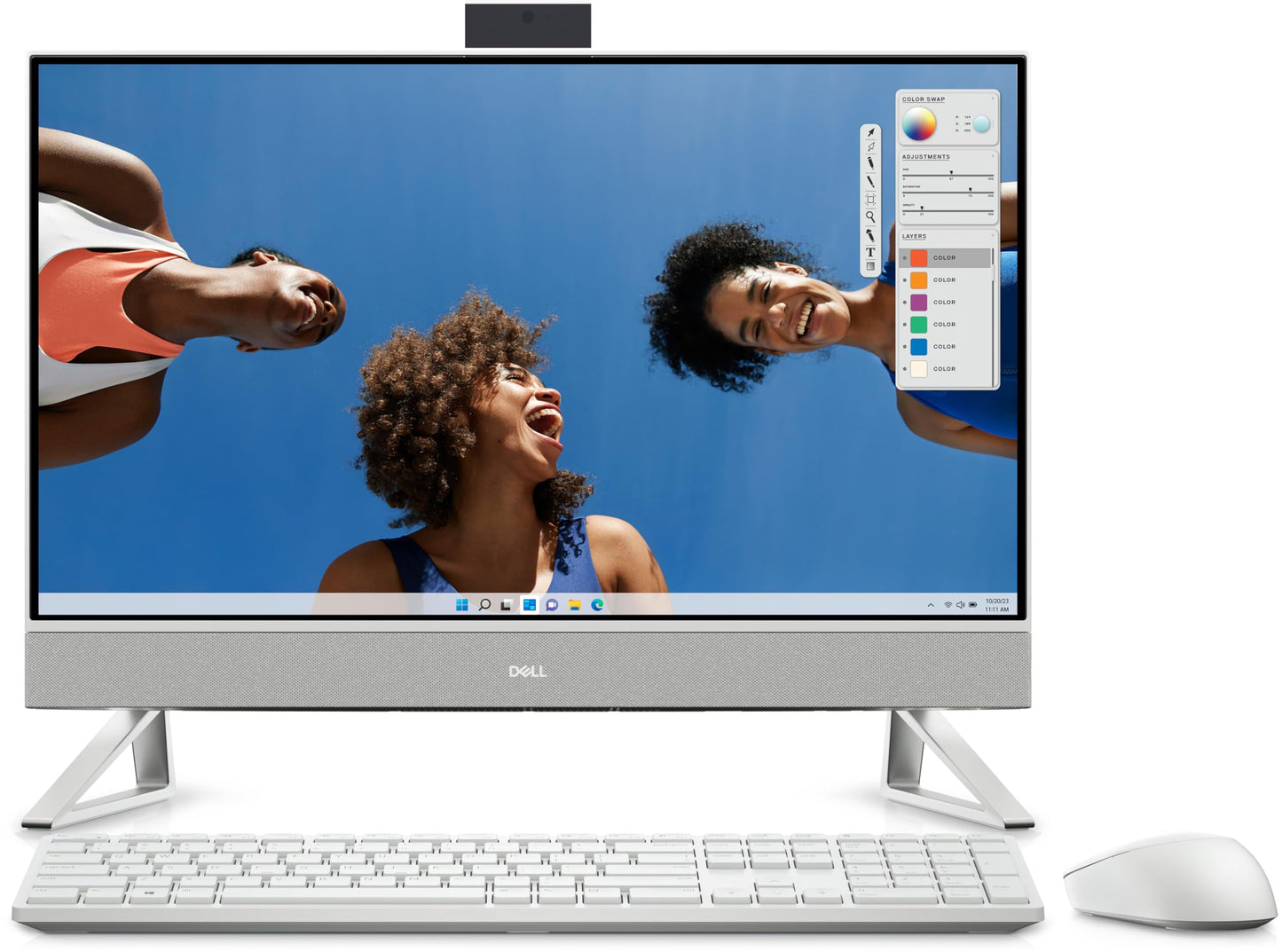 Dell AIO Inspiron 5430, Core 7 150U, 16 GB, 1TB SSD Intel® Graphics, 23.8" FHD AG Infinity Narrow Border Non-Touch | Windows 11 + Office H&S 2021 | Pearl White Cover | Wireless Keyboard & Mouse
