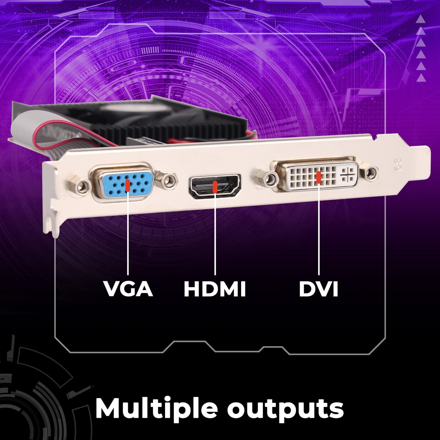 ZEBRONICS Gt610 2Gd3 with Pcie 2.0,Multiconnectivity Hdmi Dvi Vga,High Efficiency,Heatsink with Fan.,pci_e,ddr3_sdram,2 GB