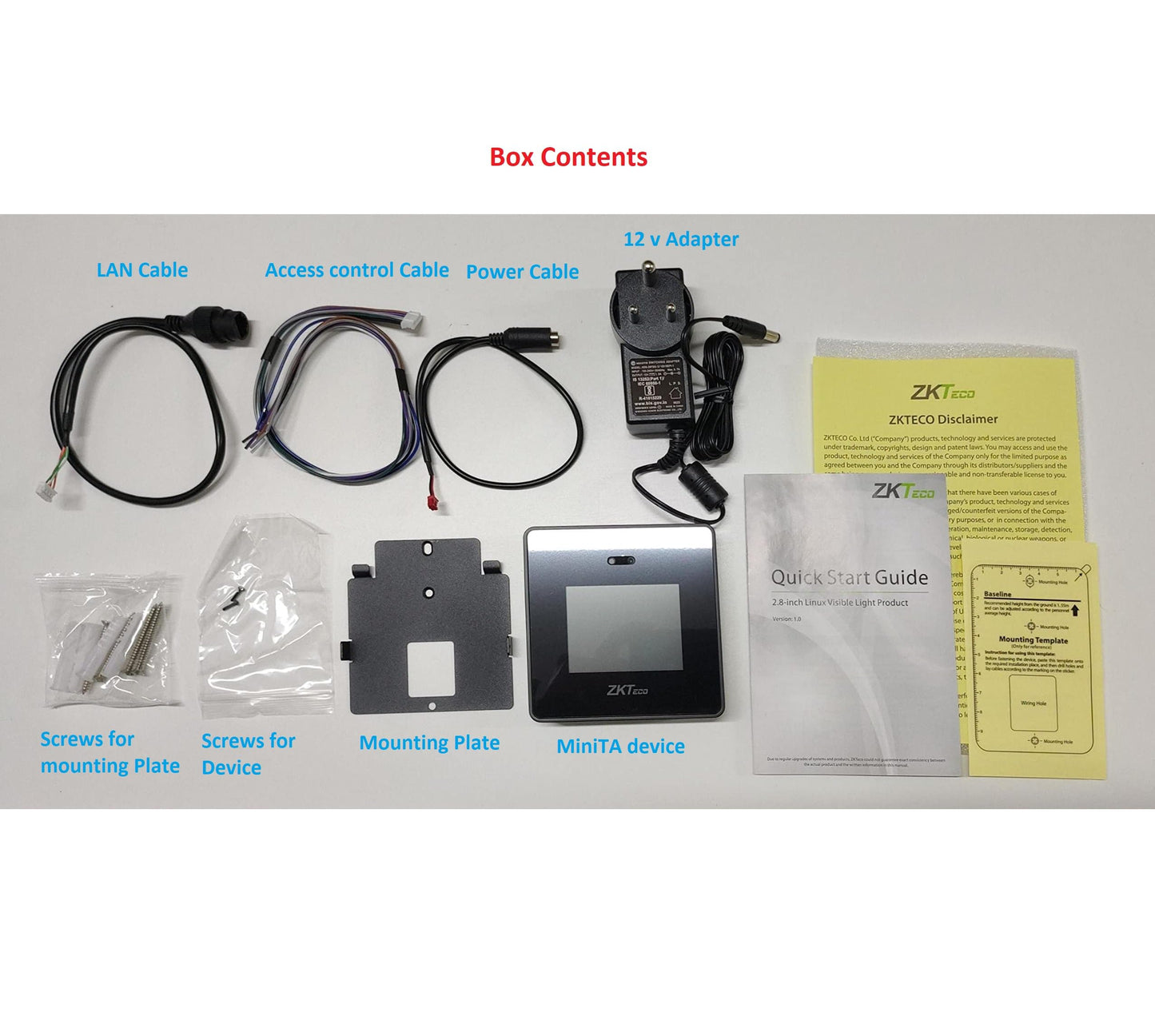 ZKTeco MiniTA Touchless Face Recognition Attendance & Access Control Terminal | WiFi, Mobile App, Free Web-Based Software | Ideal for Office