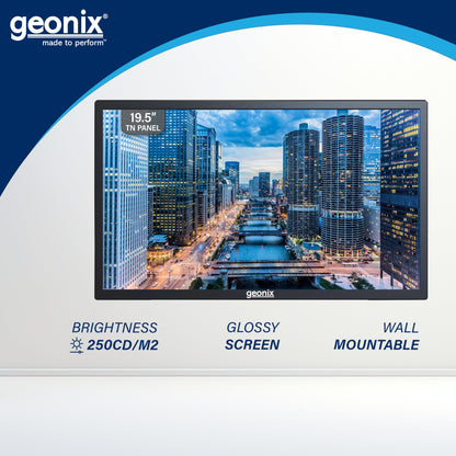 GEONIX PC Monitor (49.53 cm/19.5 Inch) | Display Output-VGA & HDMI | LED Display | Resolution 1600 x 900 | Power Consumption 21W(Max) | 3 Years Warranty