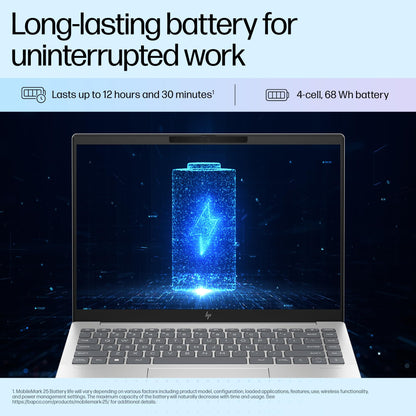 HP Pavilion Plus, Enhanced by AI, Intel Core Ultra 5 125H, 14-inch, WQXGA, 16GB LPDDR5x, 512GB SSD, Intel Arc Graphics, 5MP IR Camera/w Privacy Shutter, Backlit KB (Win 11, Silver, 1.44 kg) ew1074TU