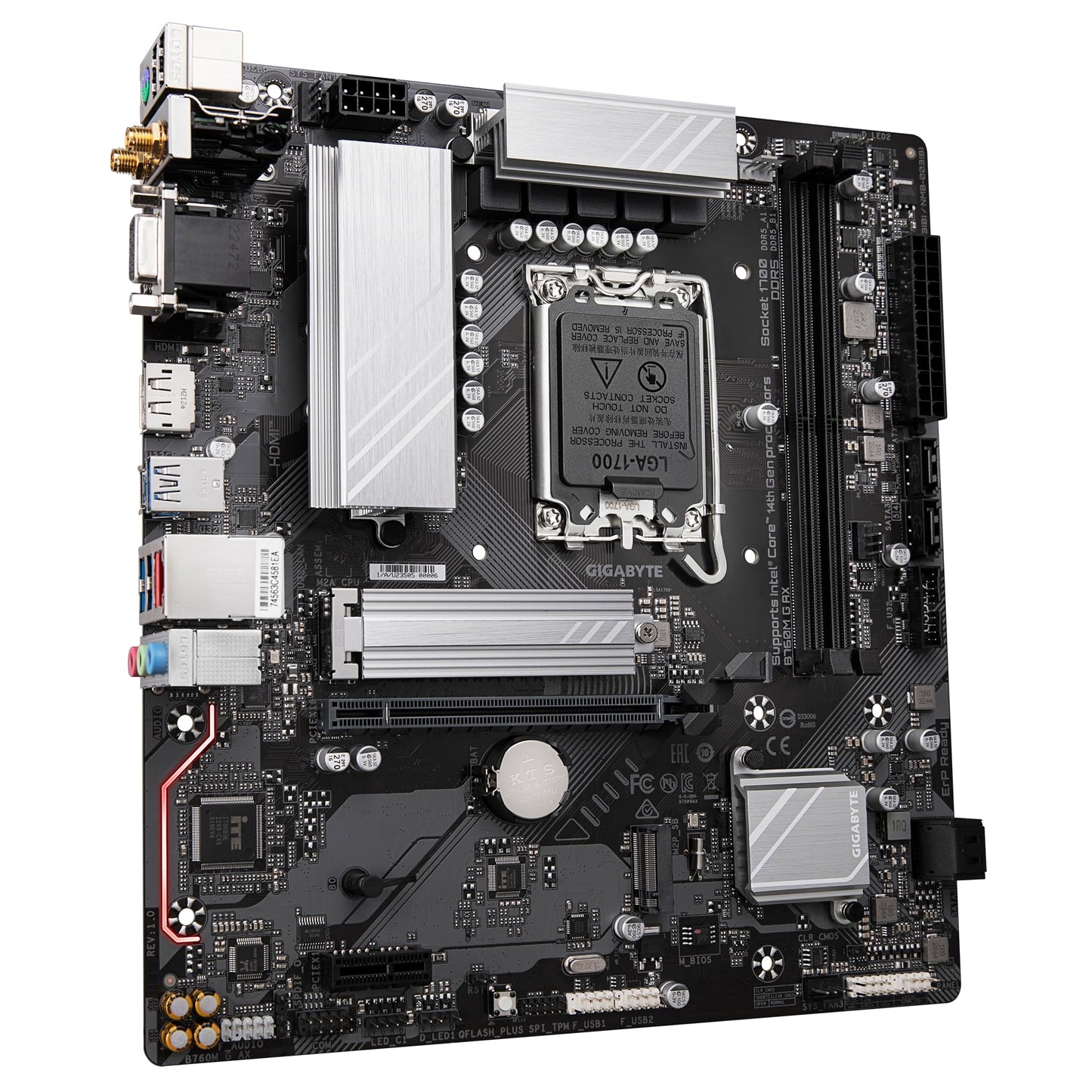Gigabyte B760M G AX (Intel LGA 1700/DDR5/PCIe 3/SATA 6 Gb/s/M ATX) Gaming Motherboard