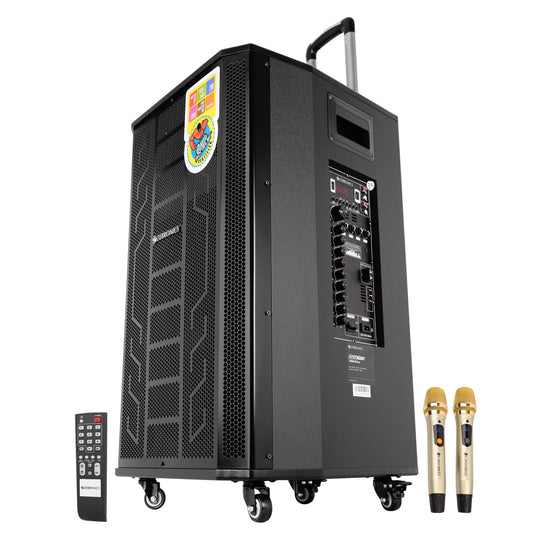 ZEBRONICS Metal Pro Powerful DJ Trolley Speaker with UHF Wireless Mic