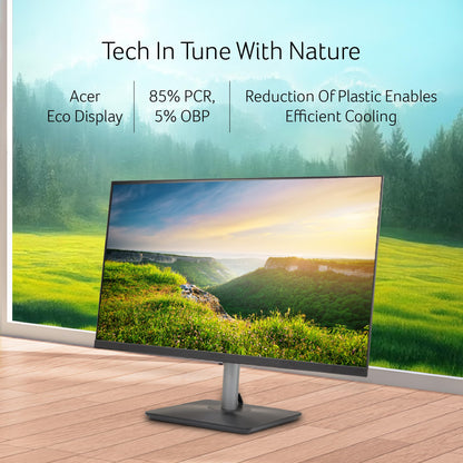 Acer RS242Y 23.8 Inch Full HD IPS Ultra-Thin (6.9mm) Backlit LED Monitor I Color Patterned Back Mood Light I Dual Glass Design, Sleek Metal Frame I 1 MS, 120Hz I 1xHDMI 1xVGA I Speakers I Eye Care