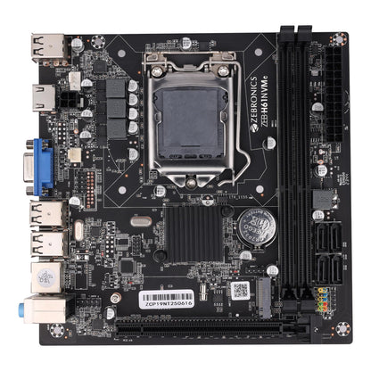 ZEBRONICS H61-NVMe Micro-ATX Motherboard for LGA 1155 Socket, Supports Intel 2nd & 3rd Generation Processors, M.2 Slot, 5.1 Audio, DDR3 1600 MHz, Ports (RJ45 | SATA | USB | HDMI)