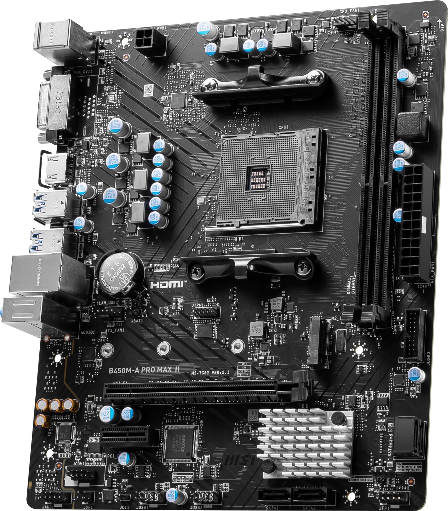 MSI B450M-A PRO MAX II Motherboard, Micro-ATX, AM4 DDR4 USB 3.2 Gen 1 HDMI